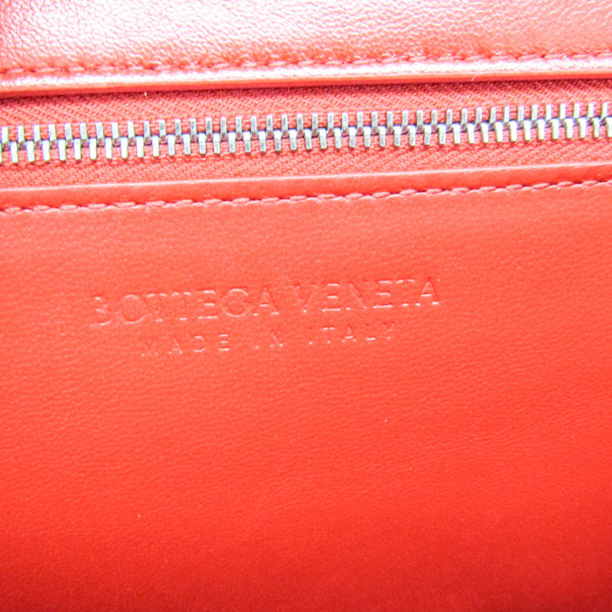 Bottega Veneta Clip Flap Leather, Red, Leather, Handbag
