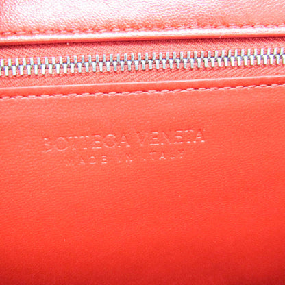 Bottega Veneta Clip Flap Leather, Red, Leather, Handbag