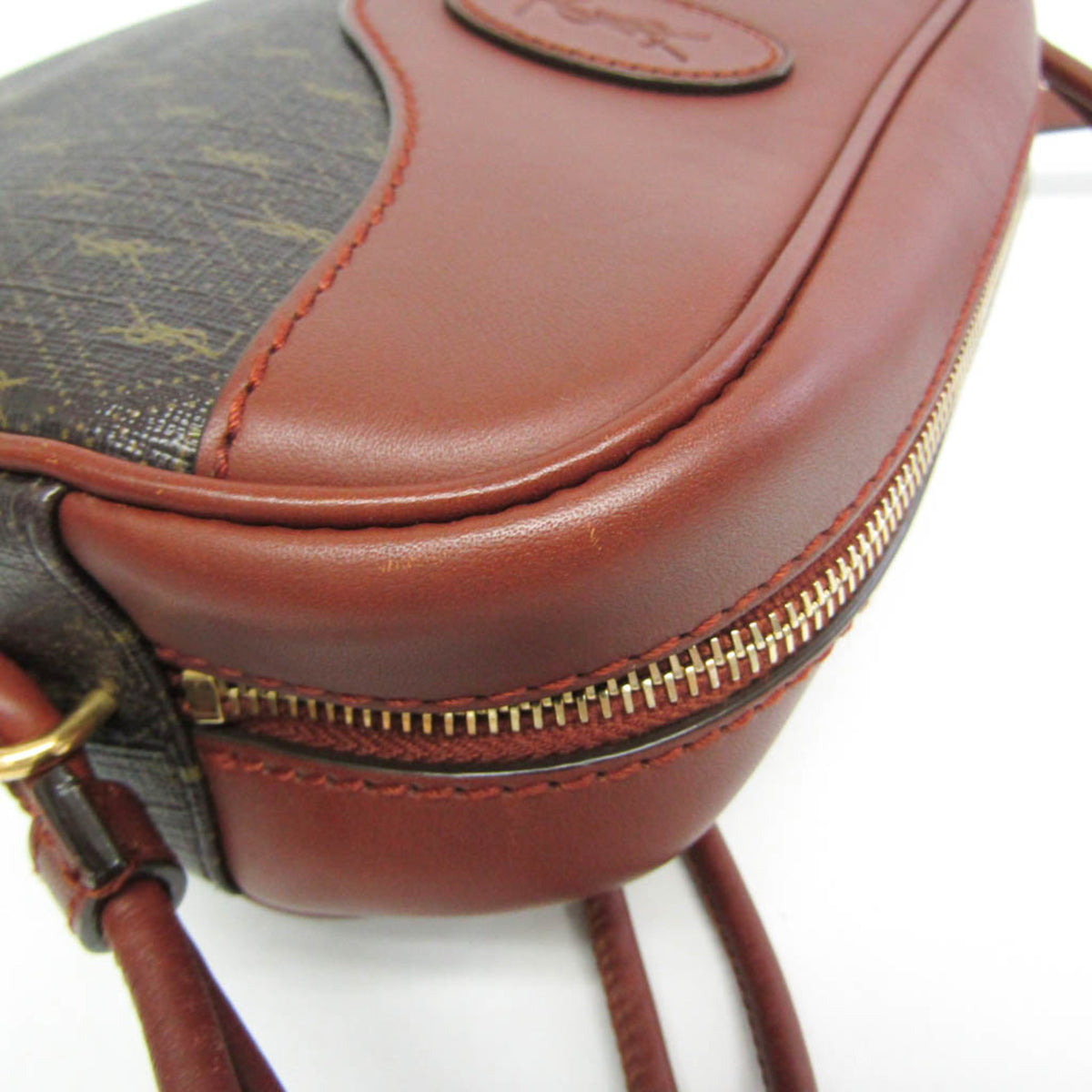Saint Laurent Le Monogramme Coeur Monogram All Over Coated Canvas and Leather, Brown, Leather, Clutch