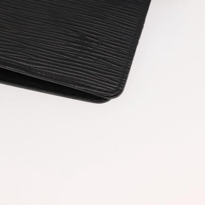 Louis Vuitton Agenda Cover Epi Leather, Black, Leather, Wallet