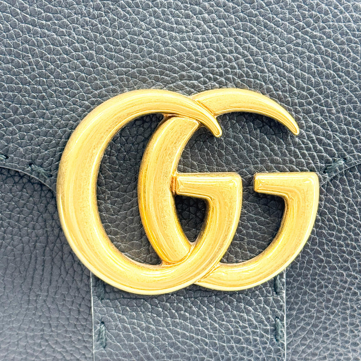 Gucci GG Marmont Top Handle Leather, Black, Leather, Handbag