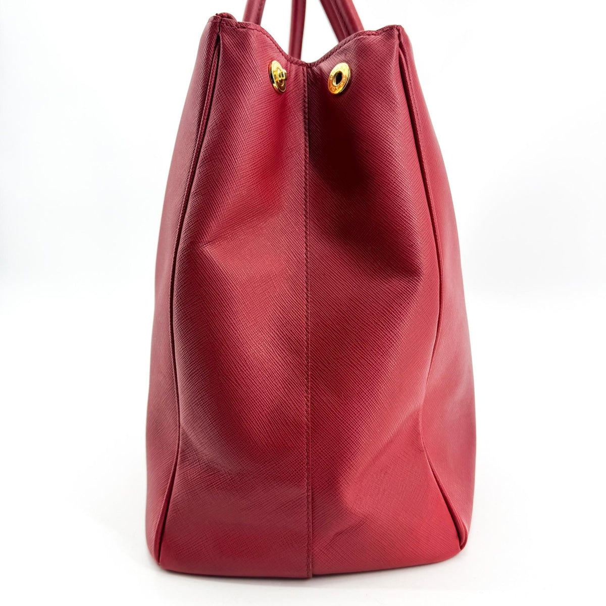 Prada Double Zip Lux Vernice Saffiano Leather, Red, Leather, Tote Bag