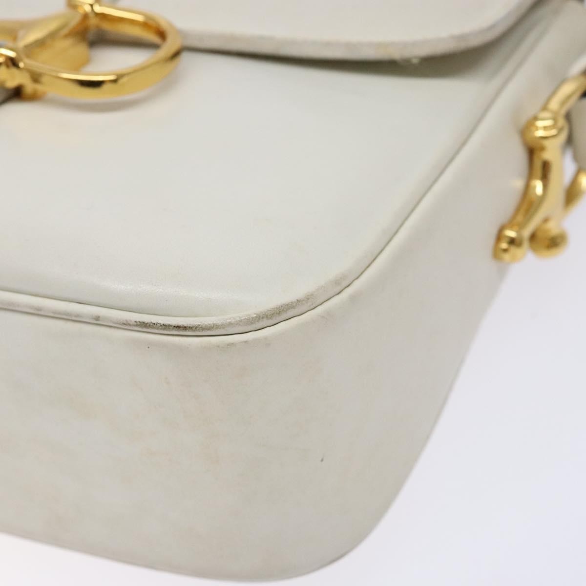 Celine Shoulder Leather, White, Leather, Shoulder Bag