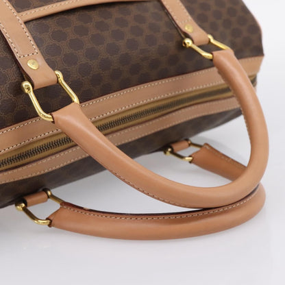 Celine Vintage Macadam Boston Canvas and Leather, Brown, PVC, Handbag