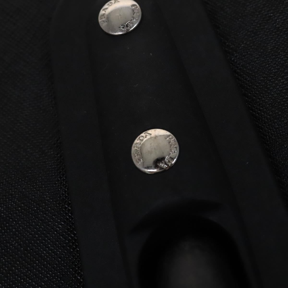 Prada Expandable Front Zip Boston Tessuto, Black, Leather, Travel Bag