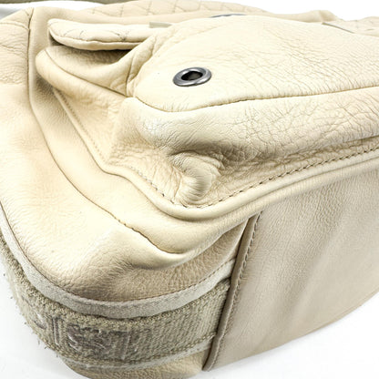 Chanel Sport Line Double Pocket Zip Messenger Leather, Beige, Leather, Crossbody Bag