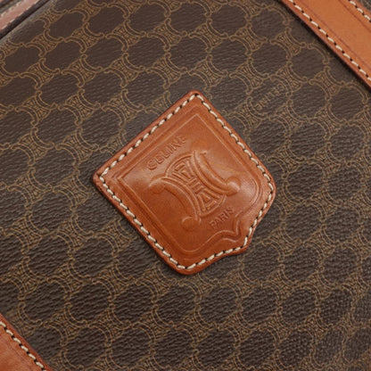 Celine Vintage Duffle Macadam Coated Canvas, Brown, Canvas, Handbag