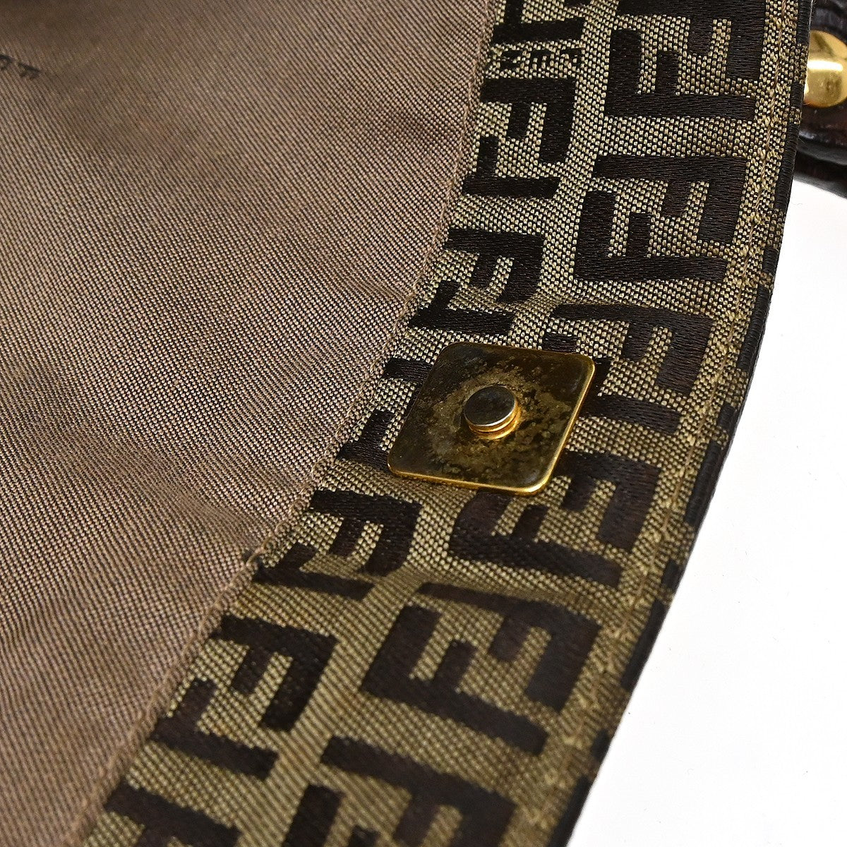Fendi Open Tote Zucchino Canvas, Brown, Canvas, Handbag
