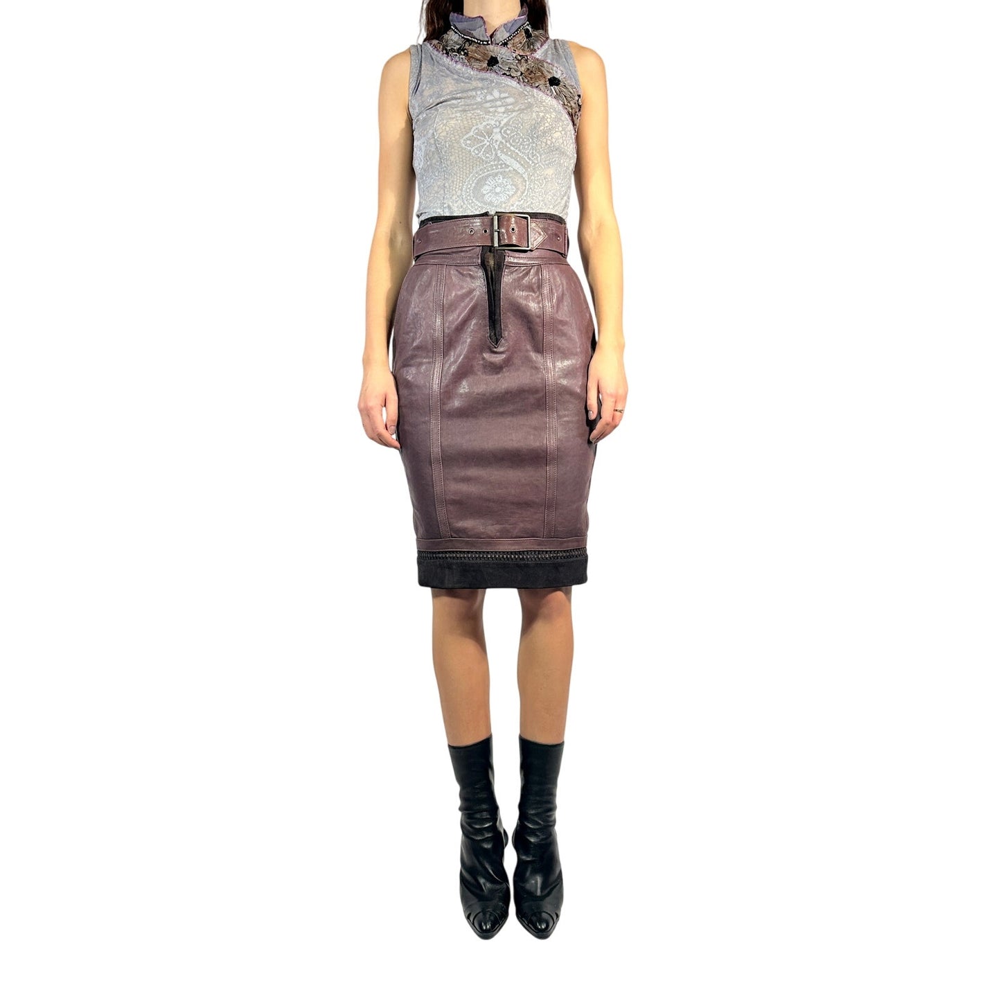 JUST CAVALLI ROBERTO Belted Pencil Skirt