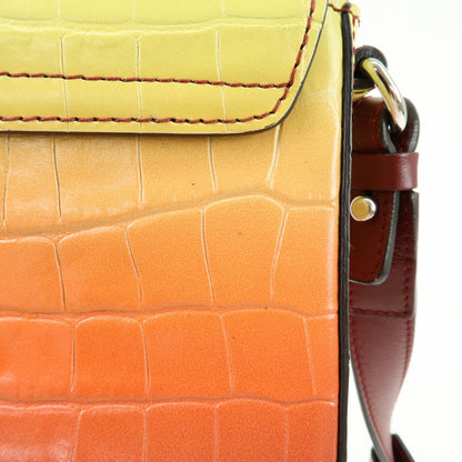 Chloe C Flap Crocodile Embossed Leather, Multicolour, Leather, Handbag