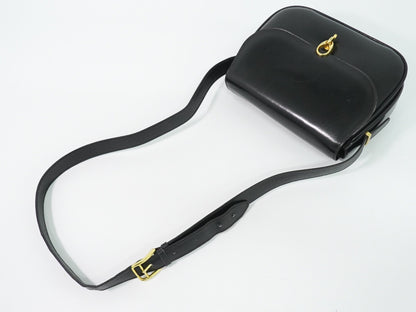Celine Shoulder Leather, Black, Leather, Shoulder Bag