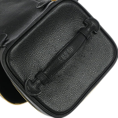 Chanel Vintage Timeless Cosmetic Case Caviar, Black, Leather, Clutch