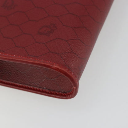 Christian Dior Vintage Honeycomb Canvas, Red, Canvas, Shoulder Bag