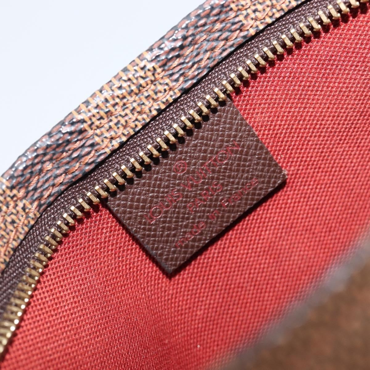 Louis Vuitton Trousse Make Up Damier, Brown, Canvas, Clutch