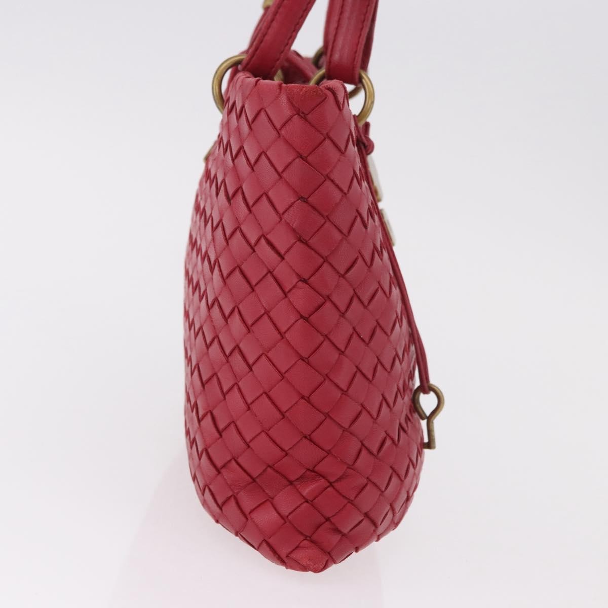 Bottega Veneta Capri Intrecciato Nappa, Red, Leather, Tote Bag