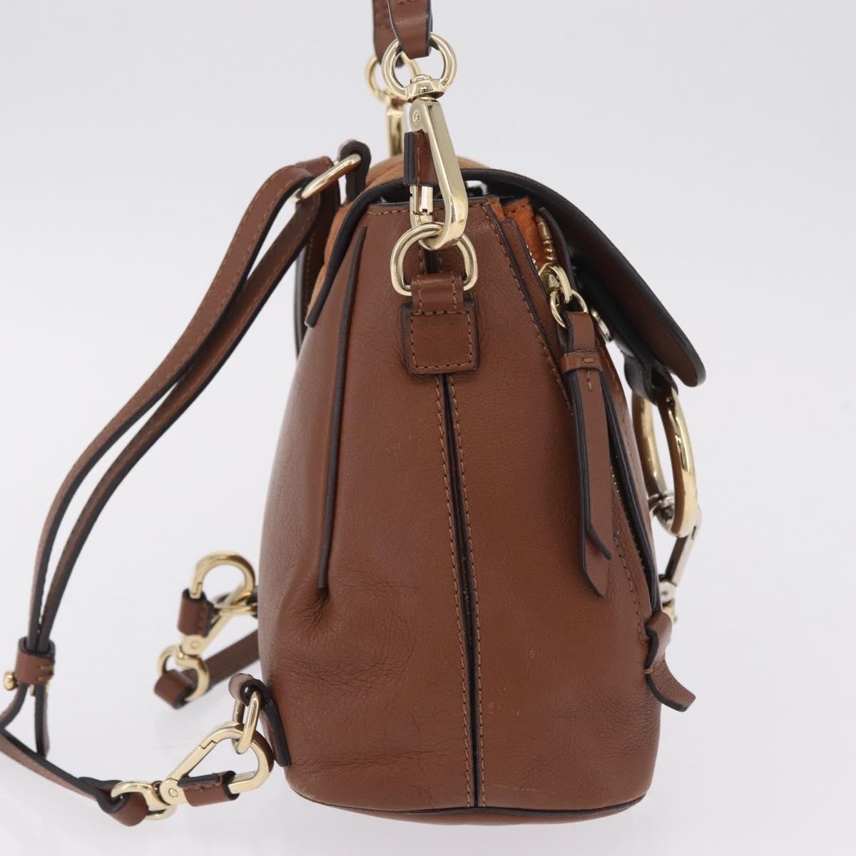 Chloe Faye Quilted Leather, Brown, Leather, Shoulder Bag