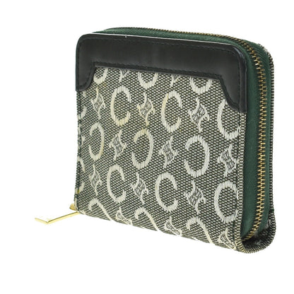 Celine Zipped Around Canvas, Green, Canvas, Wallet