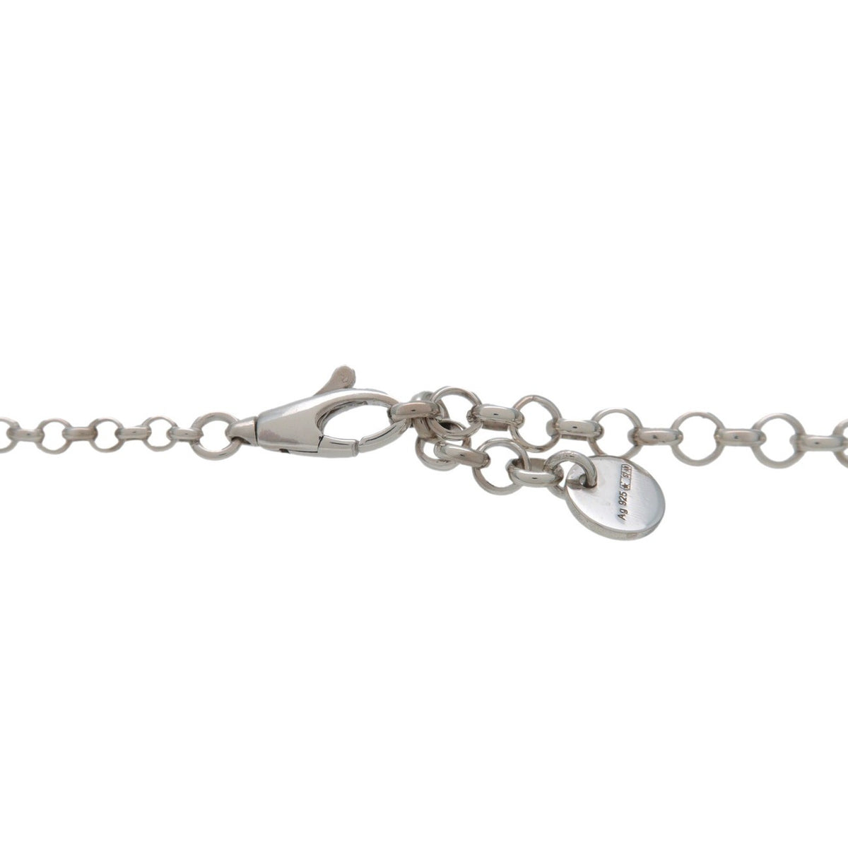 Gucci Engraved Interlocking G Chain Link Pendant Sterling Silver, Silver, Silver, Necklace