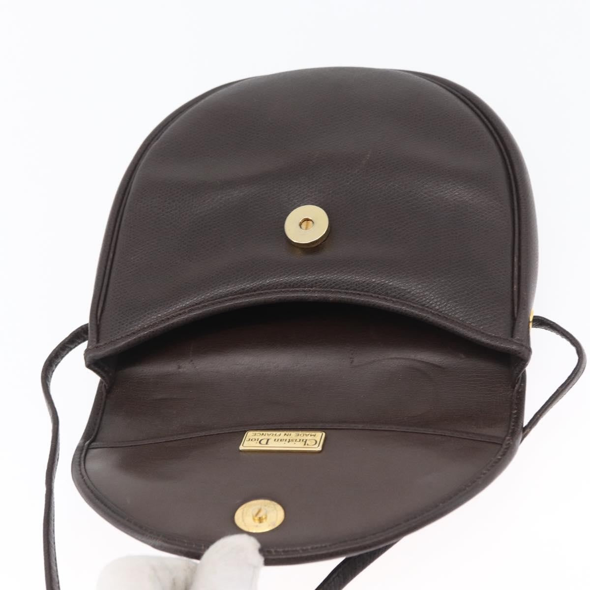 Christian Dior Vintage CD Logo Leather, Brown, Leather, Shoulder Bag