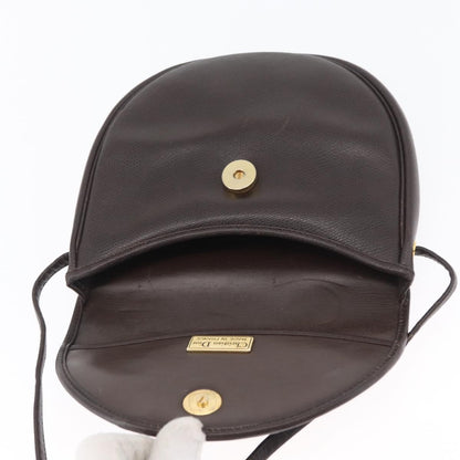 Christian Dior Vintage CD Logo Leather, Brown, Leather, Shoulder Bag