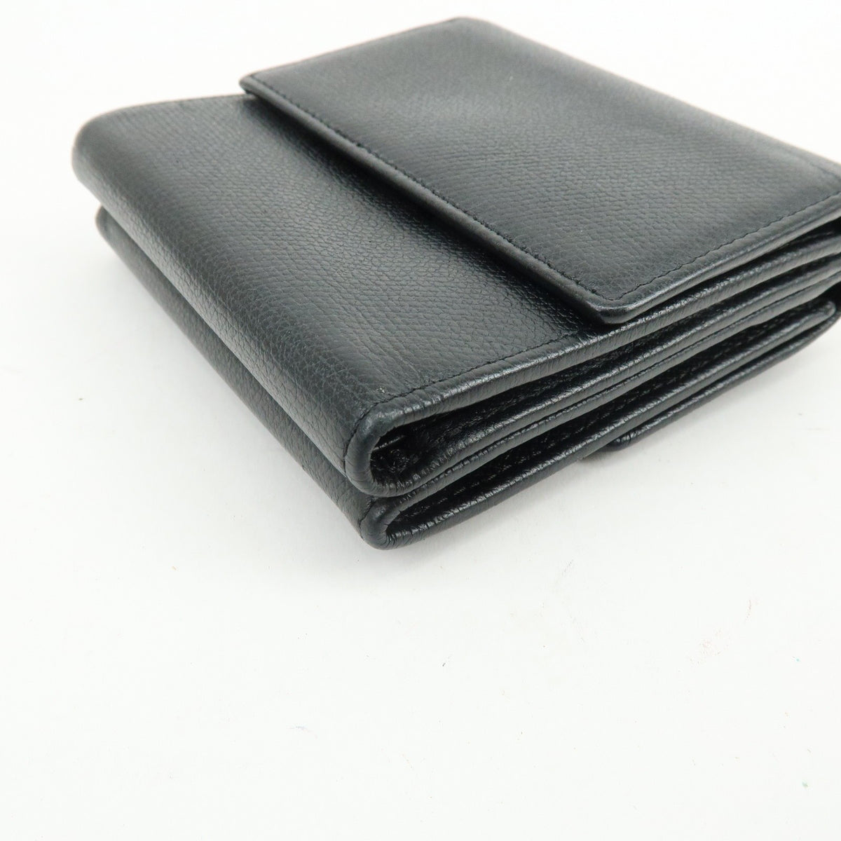 Chanel CC Button Coin Purse Leather, Black, Calfskin, Card Holder