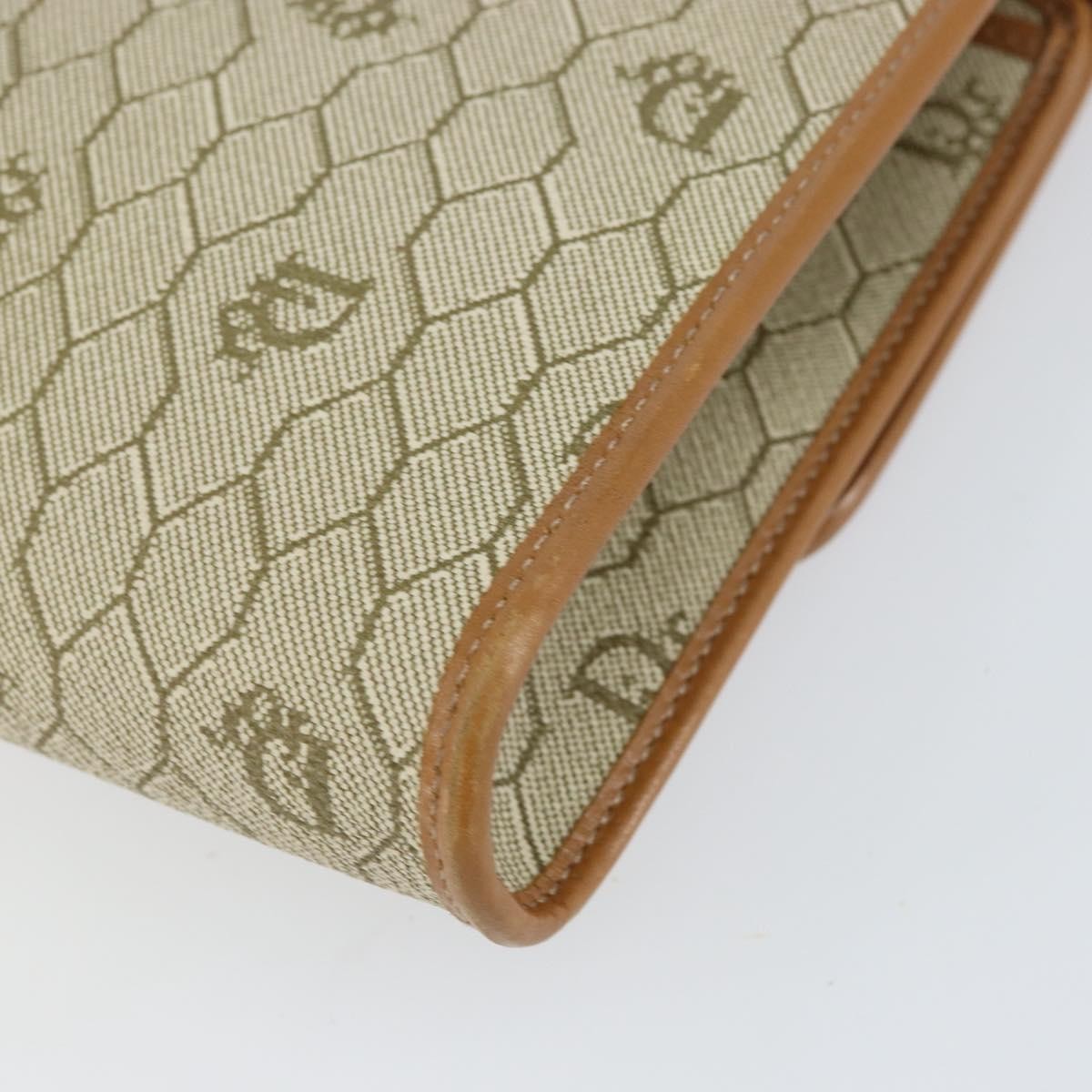 Christian Dior Vintage Honeycomb chain Canvas, Beige, Canvas, Shoulder Bag
