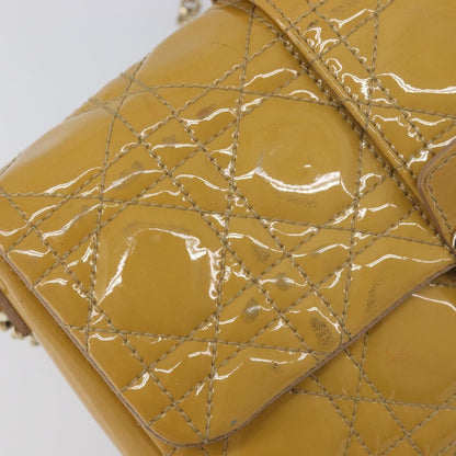 Christian Dior New Lock Cannage Quilt Patent, Yellow, Patent Leather, Clutch