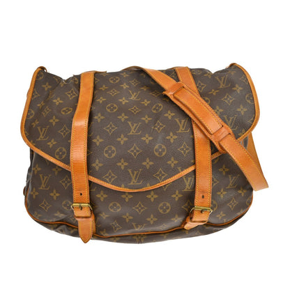 Louis Vuitton Saumur Monogram, Brown, Canvas, Shoulder Bag