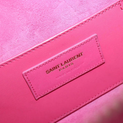 Saint Laurent Classic Duffle Leather, Pink, Leather, Handbag