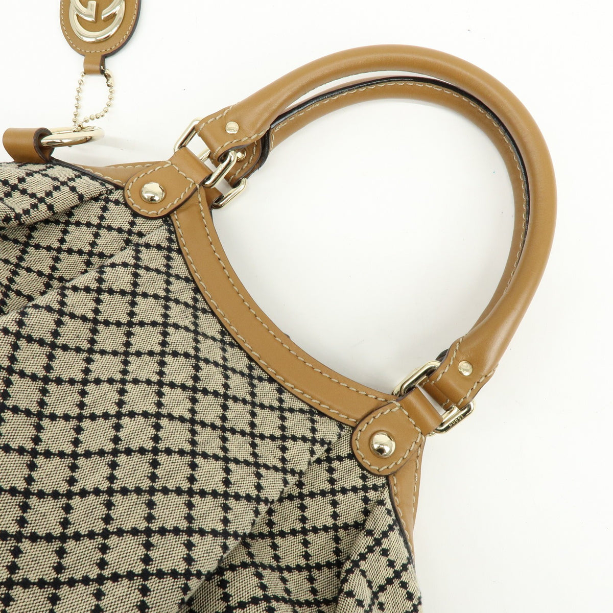 Gucci Sukey Microguccissima Leather, Beige, Canvas, Tote Bag