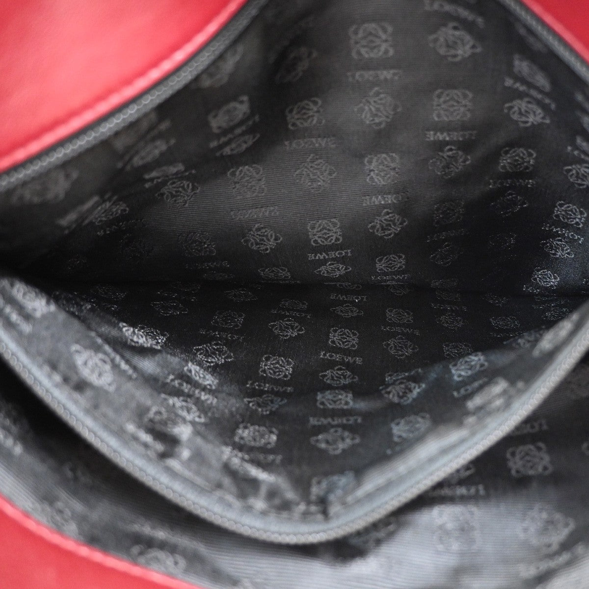 Loewe Anagram Tote Suede, Red, Suede, Tote Bag