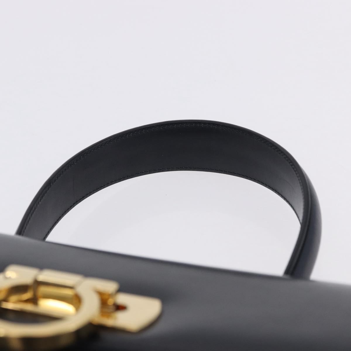 Salvatore Ferragamo Convertible Top Handle Leather, Navy, Leather, Handbag