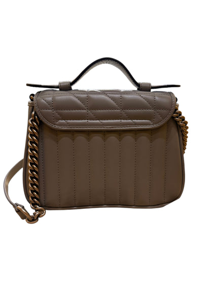 Gucci GG Marmont Monochrome Top Handle Flap Matelasse Leather, Gray, Leather, Handbag
