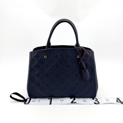 Louis Vuitton Montaigne Monogram Empreinte Leather, Navy, Leather, Handbag