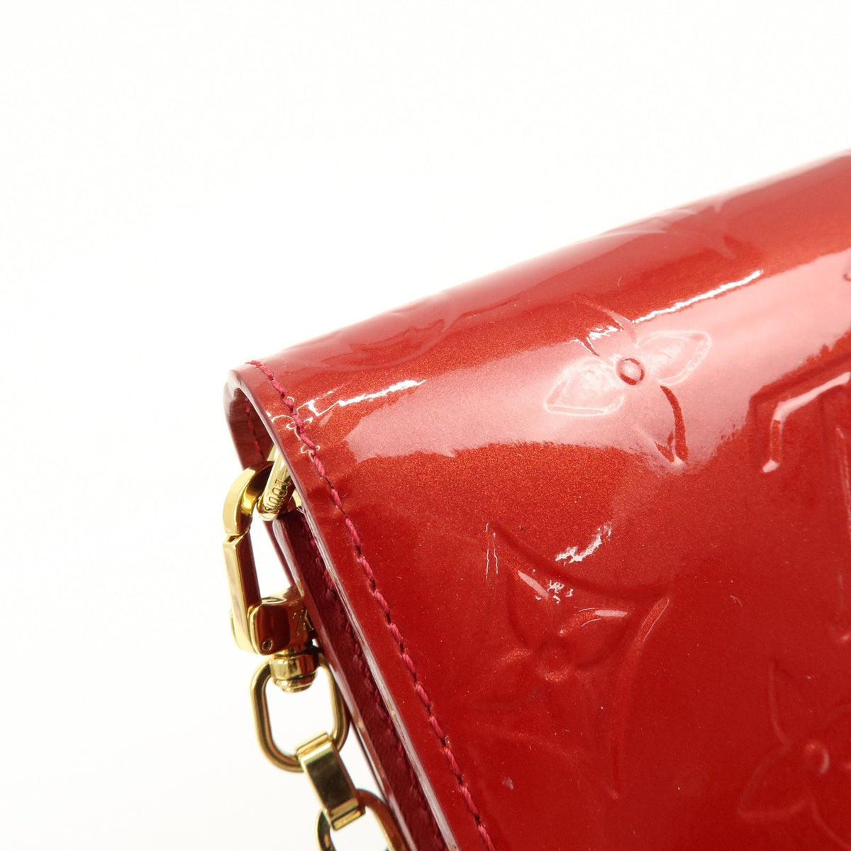 Louis Vuitton Chaine Monogram Vernis, Red, Patent Leather, Crossbody Bag