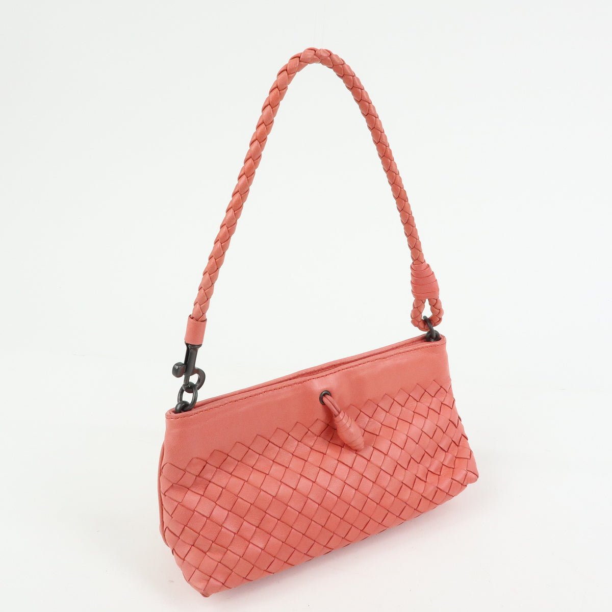 Bottega Veneta Shoulder Intrecciato Nappa, Pink, Leather, Shoulder Bag