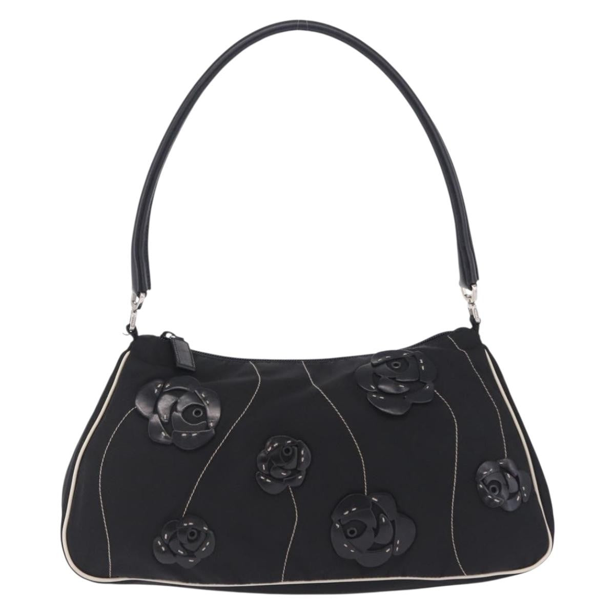 Prada Shoulder Tessuto, Black, Nylon, Shoulder Bag