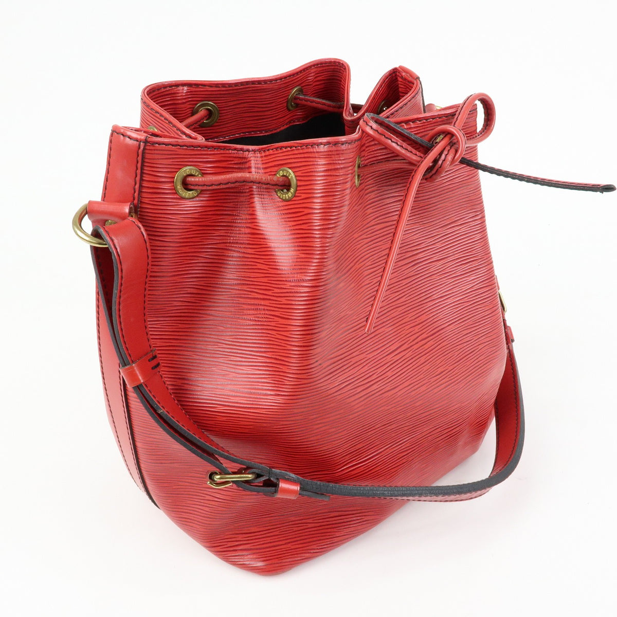 Louis Vuitton Petit Noe Epi Leather, Red, Leather, Handbag