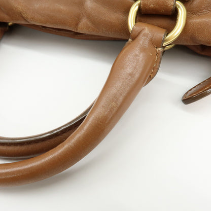 Prada Convertible Belted Satchel Soft Calf, Brown, Leather, Handbag