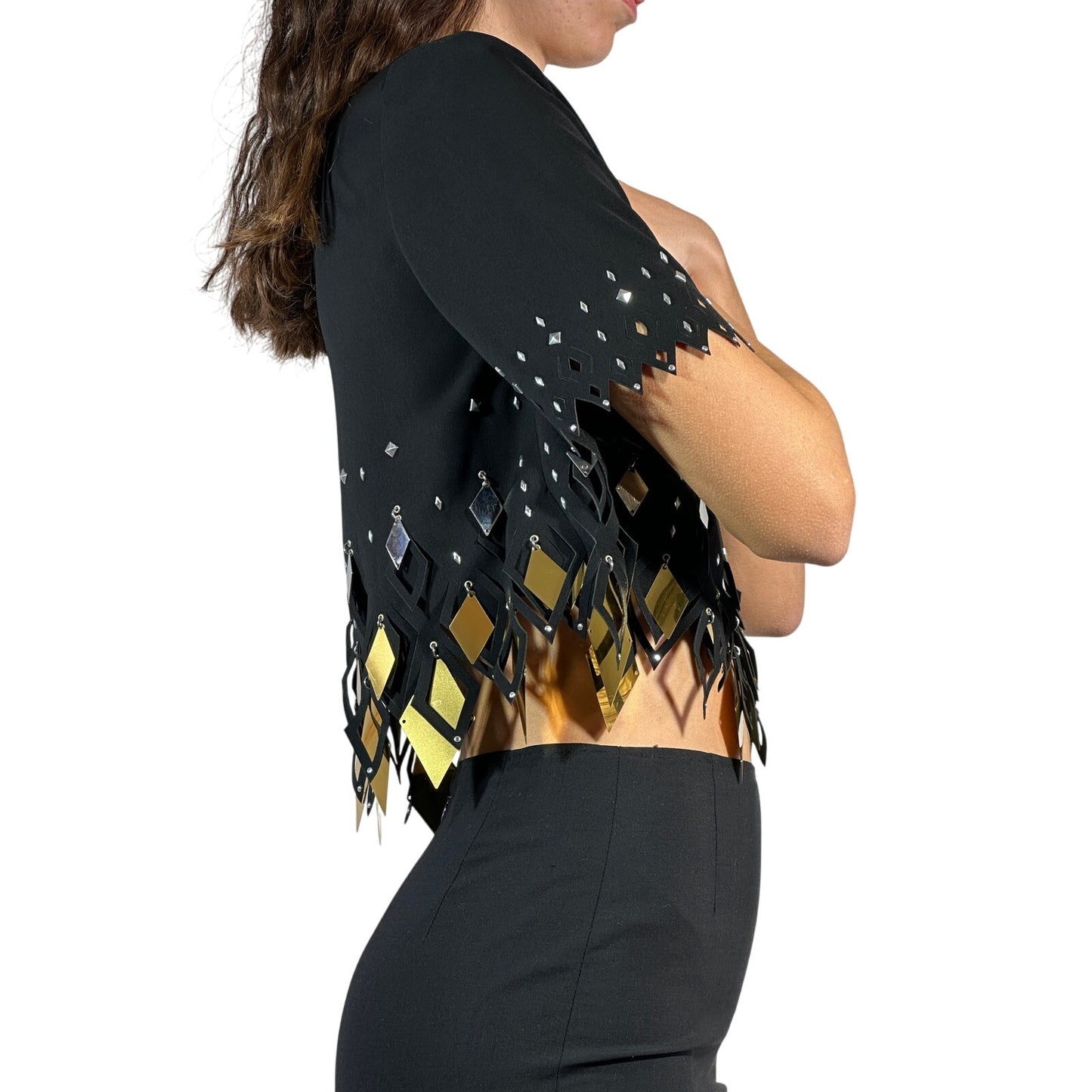 NEW PACO RABANNE Embellished Crop Top