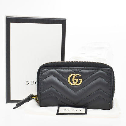 Gucci GG Marmont Zip Around Matelasse Leather, Black, Leather, Wallet