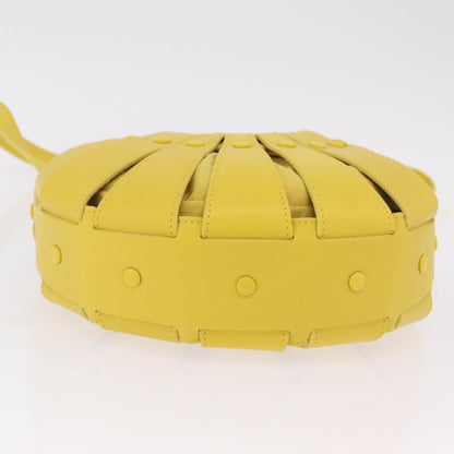 Bottega Veneta Shell Leather, Yellow, Leather, Handbag
