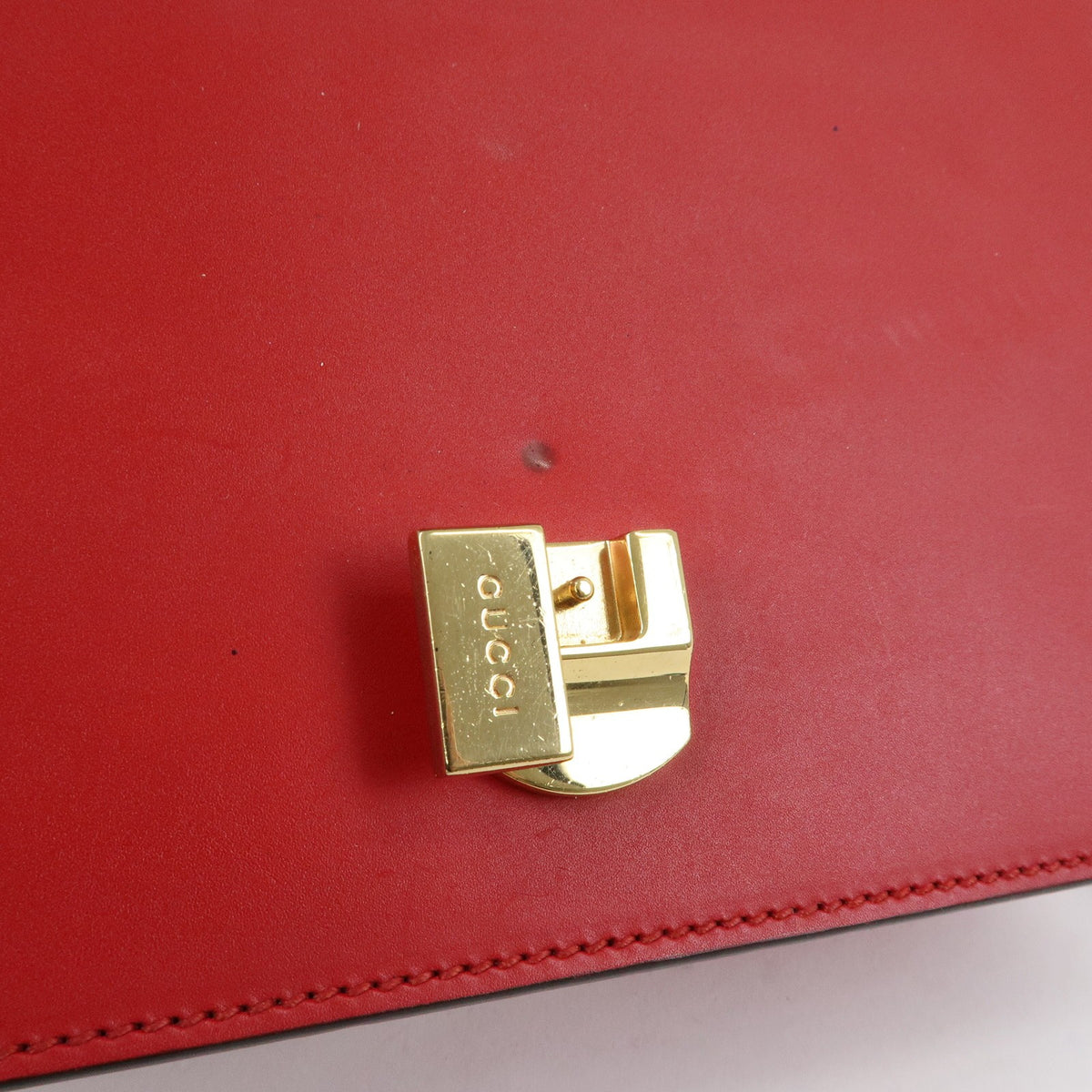 Gucci Sylvie Leather, Red, Leather, Shoulder Bag