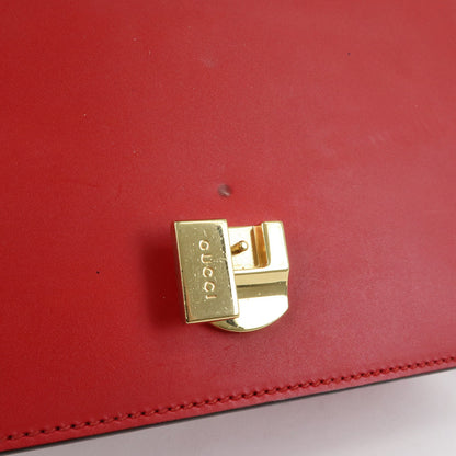 Gucci Sylvie Leather, Red, Leather, Shoulder Bag