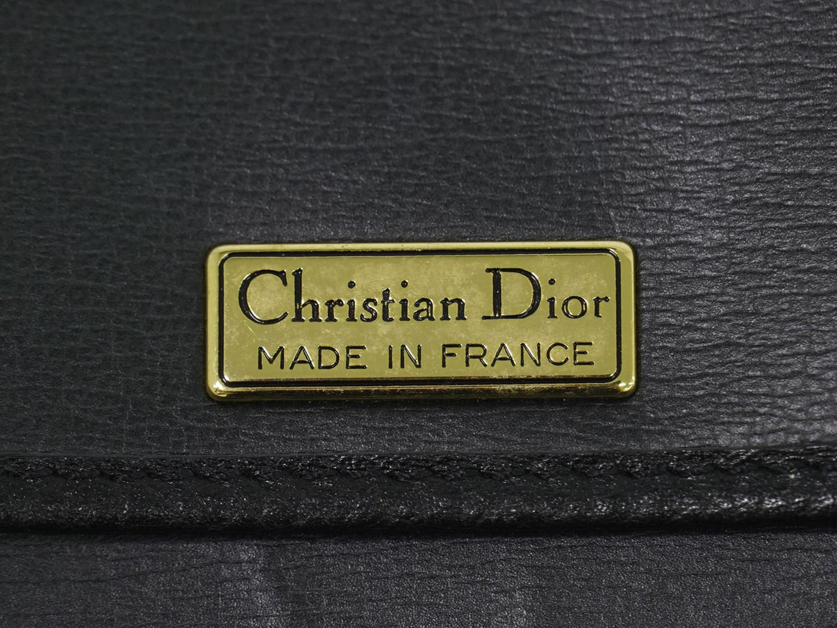 Christian Dior Shoulder Leather, Black, Leather, Shoulder Bag