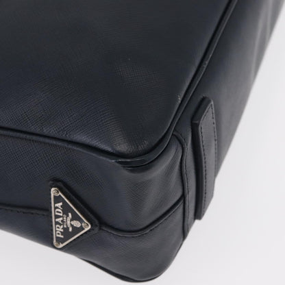 Prada Convertible Zip Around Saffiano Leather, Navy, Leather, Briefcase