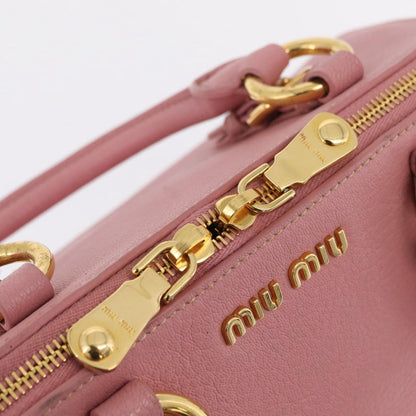 Miu Miu Madras Bowler Leather, Pink, Leather, Handbag