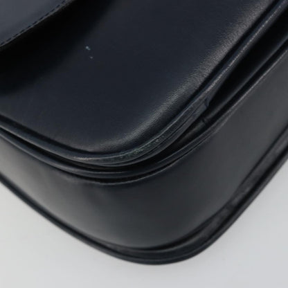 Celine Flap Shoulder Leather, Navy, Leather, Shoulder Bag