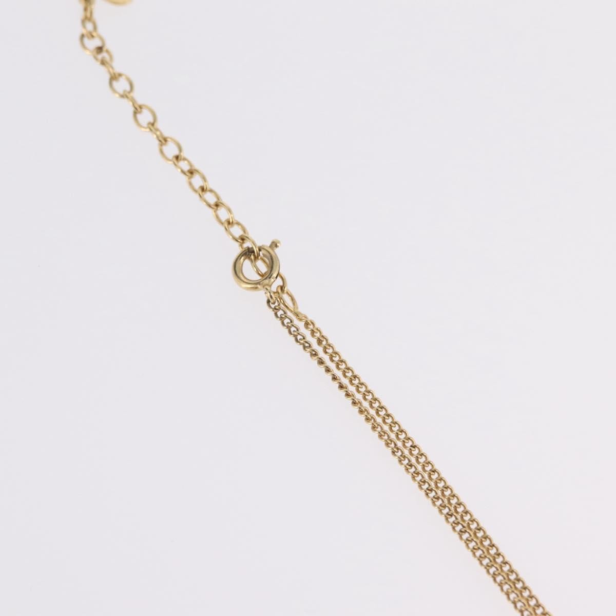 Christian Dior Round Logo Pendant Metal with Crystal, Gold, Metal, Necklace