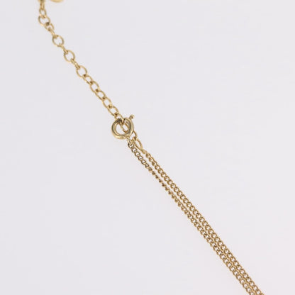 Christian Dior Round Logo Pendant Metal with Crystal, Gold, Metal, Necklace